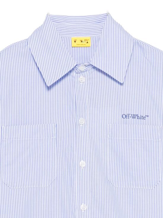 25FW [키즈] 오프화이트 셔츠 OBGA00AF25FAB002 4045 Clear Blue - OFF WHITE