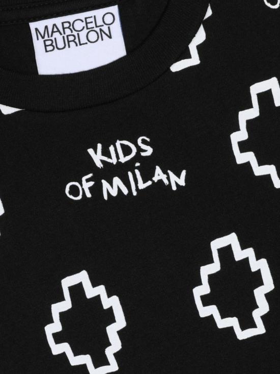  [키즈] 마르셀로 불론 티셔츠 CBAA001K S22JER0021001 BLACK - MARCELO BURLON