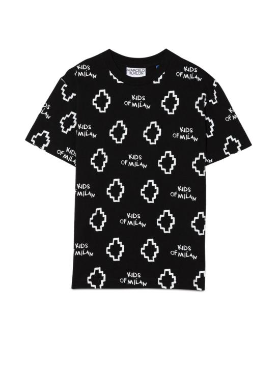  [키즈] 마르셀로 불론 티셔츠 CBAA001K S22JER0021001 BLACK - MARCELO BURLON