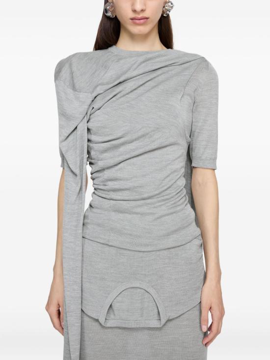 25SS 아크네 스튜디오 반팔 티셔츠 A60569 KNIT000839AAB Grey - ACNE STUDIOS
