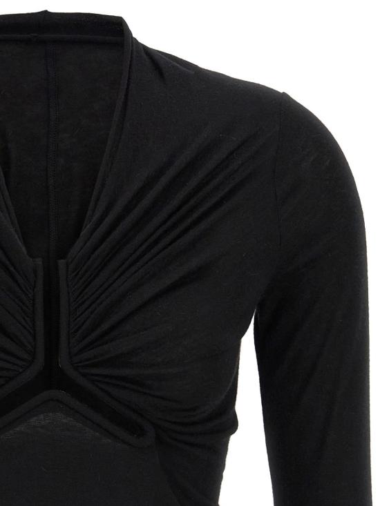 25FW 릭 오웬스 긴팔 티셔츠 RP02E4266 UC09 Black - RICK OWENS