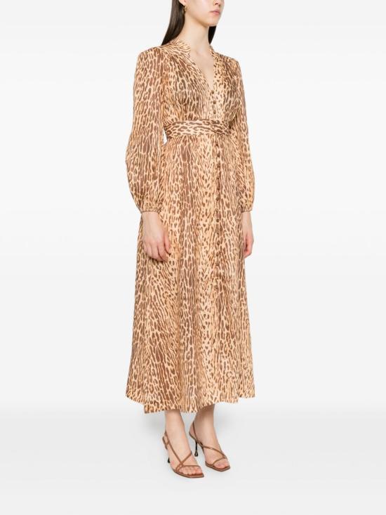 25FW 짐머만 미디 원피스 5148DSS255 TLE Brown - ZIMMERMANN