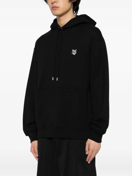 25FW 메종키츠네 폭스 헤드 컴포트 후드 티셔츠 PM00703KM0341 P199 BLACK - MAISON KITSUNE