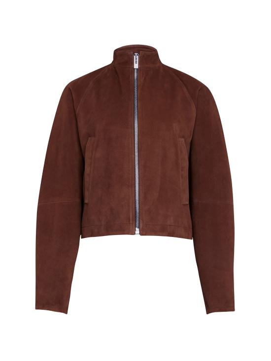 25FW 알라이아 가죽 자켓 AA9V0382L017B 701 Brown