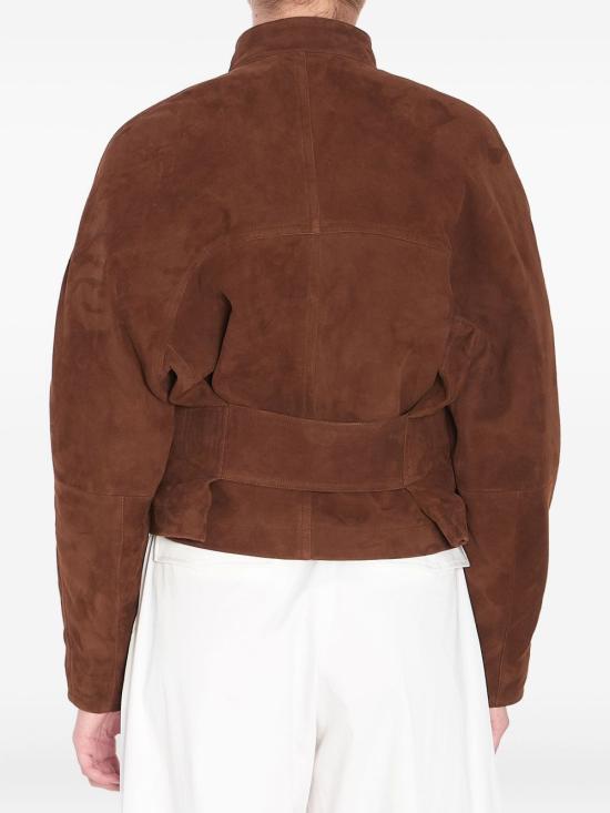 25FW 알라이아 가죽 자켓 AA9V0382L017B 701 Brown - ALAIA