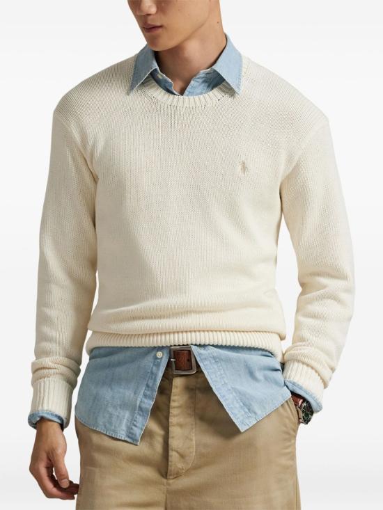 25FW 폴로 랄프로렌 스웨터 710981614 006 White - POLO RALPH LAUREN