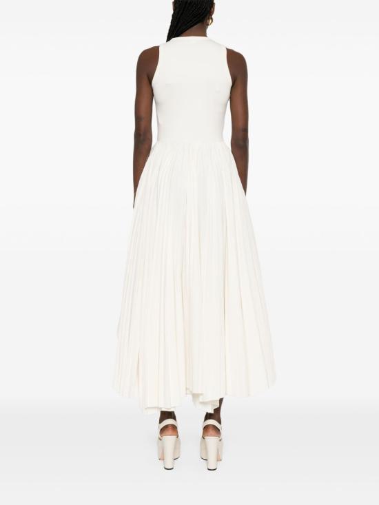 25SS 알렉산더 맥퀸 미디 원피스 814517 QLAED9015 Ivory - ALEXANDER MCQUEEN