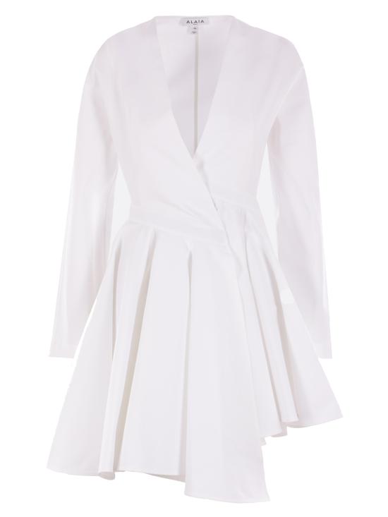 25SS 알라이아 미디 원피스 AA9R2618T447A 000 WHITE