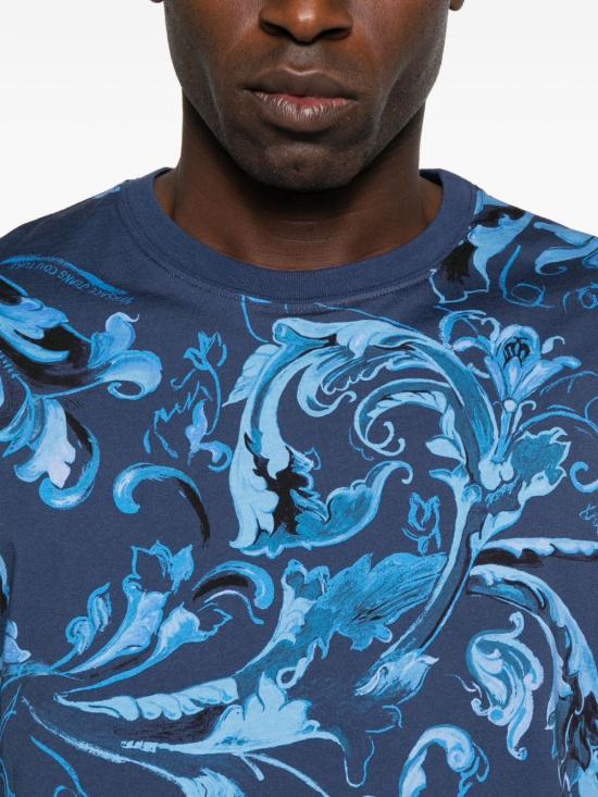 25FW 베르사체 반팔 티셔츠 79GAH6S0JS515 204 Blue - VERSACE