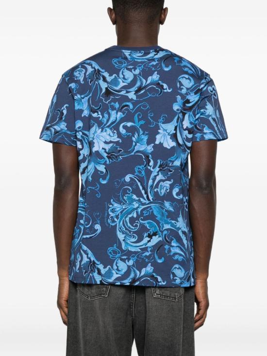 25FW 베르사체 반팔 티셔츠 79GAH6S0JS515 204 Blue - VERSACE