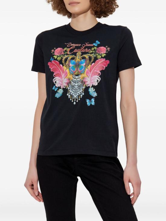 25FW 베르사체 반팔 티셔츠 79HAHE02CJ00E 899 Black - VERSACE