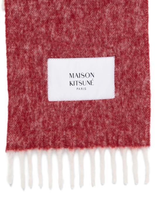 25FW 메종키츠네 알파카 스트라이프 스카프 PM06203WA 00220390 Beige red - MAISON KITSUNE