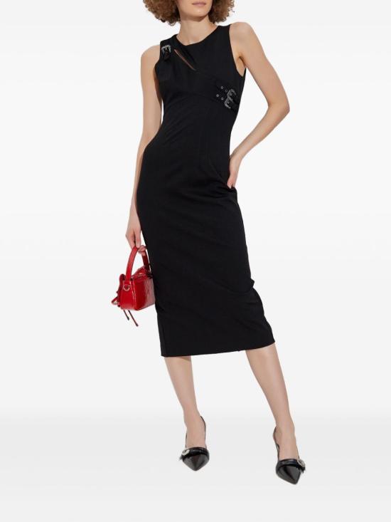 25FW 베르사체 미디 원피스 79HAO908J0092 899 Black - VERSACE