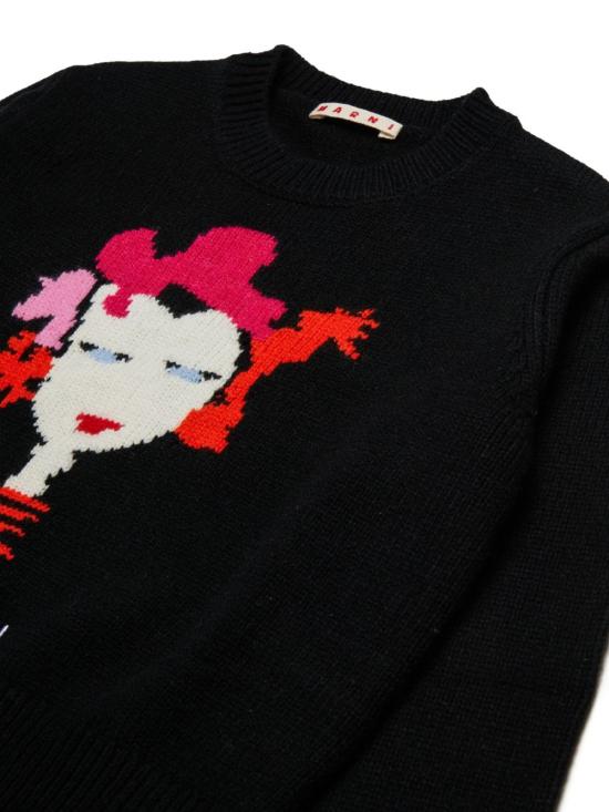 25FW [키즈] 마르니 니트/스웻셔츠 M01499M00VT 0M900 Black - MARNI