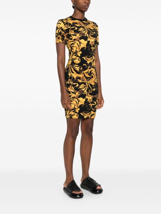 25FW 베르사체 미디 원피스 79HAO939JS504 G89 Black - VERSACE