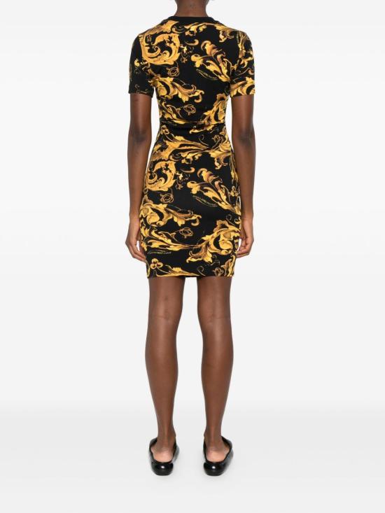 25FW 베르사체 미디 원피스 79HAO939JS504 G89 Black - VERSACE