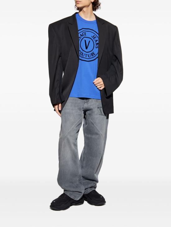 25FW 베르사체 반팔 티셔츠 79GAHE06CJ00E 289 Blue - VERSACE