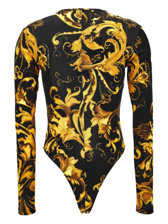 25FW 베르사체 바디수트 티셔츠 79HAM221JS501 G89 Black - VERSACE