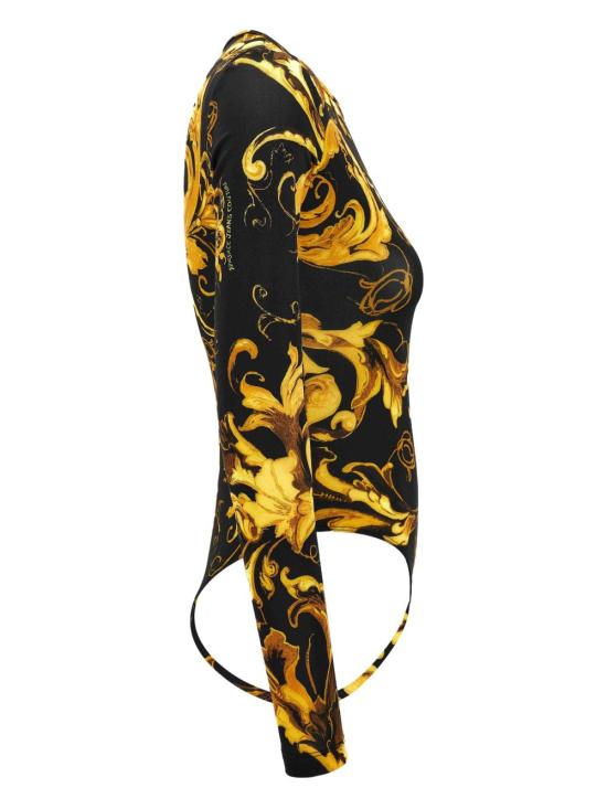 25FW 베르사체 바디수트 티셔츠 79HAM221JS501 G89 Black - VERSACE