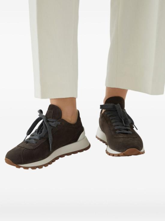 25FW 브루넬로 쿠치넬리 스니커즈 MZSFG2110 C7284 Brown - BRUNELLO CUCINELLI