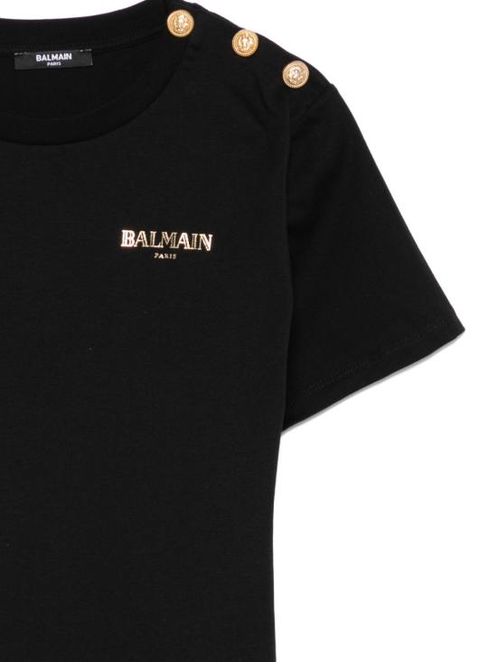 25FW [키즈] 발망 티셔츠 BX8R51 Z3186930OR Black - BALMAIN