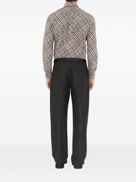 25FW 버버리 레귤러핏 체크 코튼 셔츠 8113533 C3173 Grey - BURBERRY