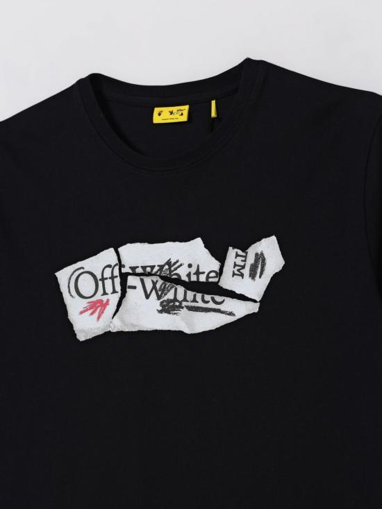 25FW [키즈] 오프화이트 티셔츠 OBAA002F25JER004 1001 Black - OFF WHITE