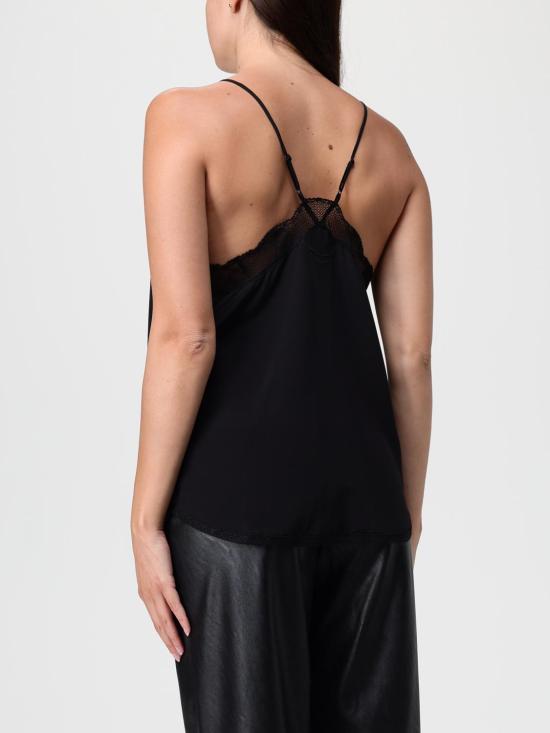 25FW 자딕앤볼테르 CHRISTY 크리스티 레이스 트리밍 실크 캐미솔 WWCR01313 011 Black - ZADIG & VOLTAIRE