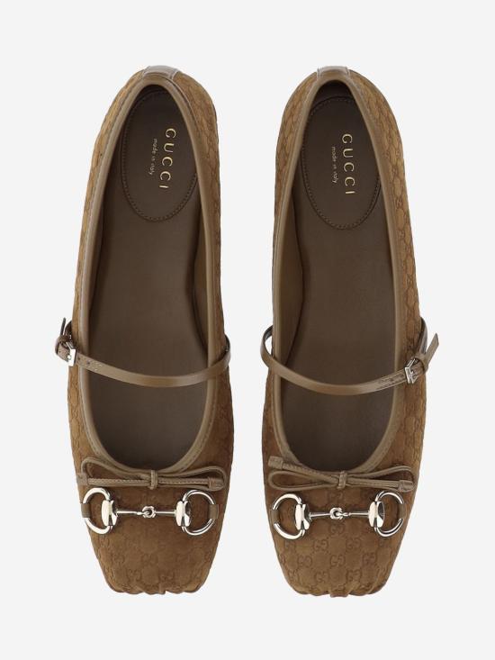 26SS 구찌 홀스빗 발레 플랫 슈즈 814413AAEEN 2808 Brown - GUCCI