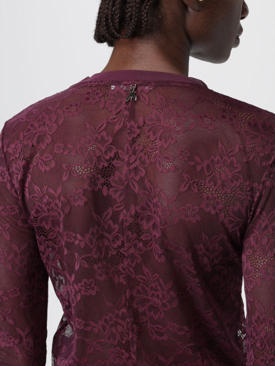 25FW 파트리지아페페 긴팔 티셔츠 8M1738J301 M536 Burgundy - PATRIZIA PEPE