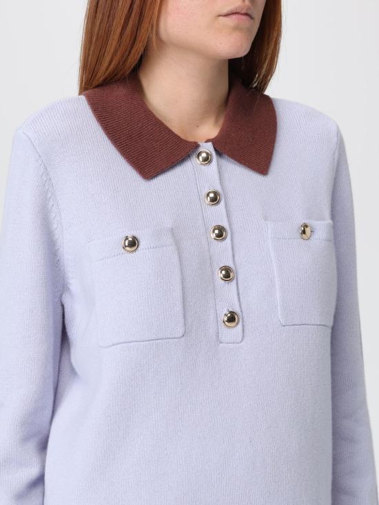 25FW 셀프 포트레이트 폴로 티셔츠 AW25021TBL Blue - SELF PORTRAIT