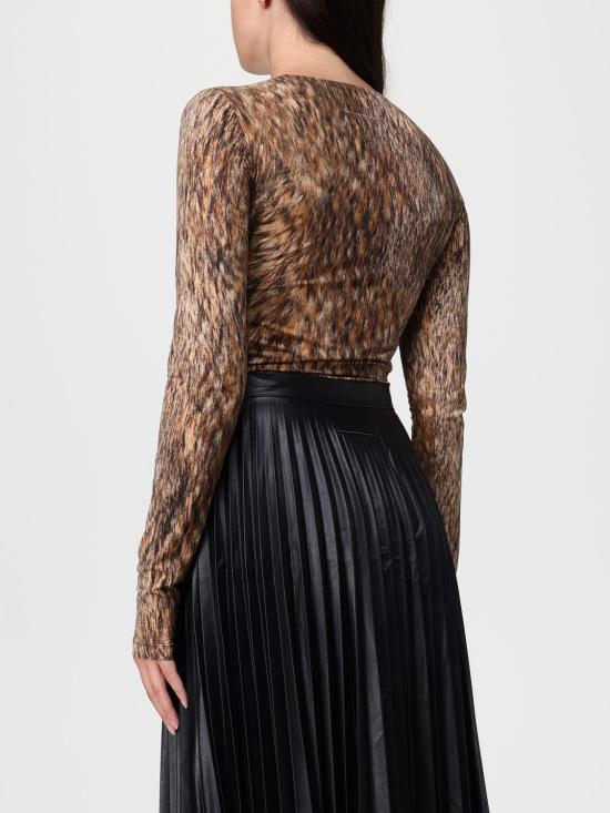 25FW MM6 메종마르지엘라 긴팔 티셔츠 S52NA0074M20112 001S Brown - MM6 MAISON MARGIELA