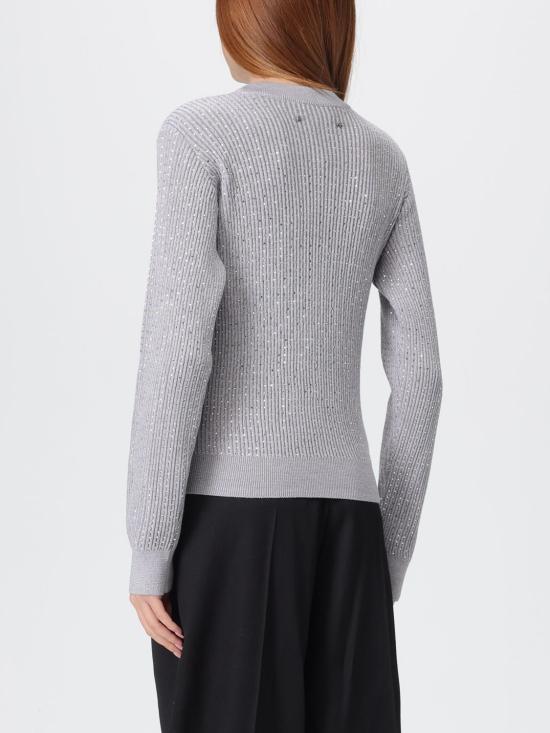 25FW 골든구스 프론트 크리스탈 메리노 울 크루넥 스웨터 GWP00836P00147860619 Grey - GOLDEN GOOSE