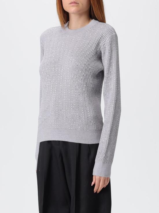 25FW 골든구스 프론트 크리스탈 메리노 울 크루넥 스웨터 GWP00836P00147860619 Grey - GOLDEN GOOSE