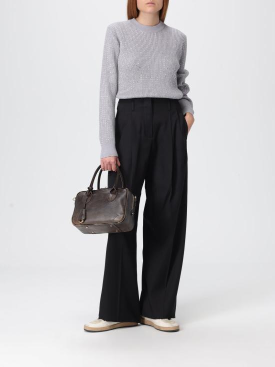 25FW 골든구스 프론트 크리스탈 메리노 울 크루넥 스웨터 GWP00836P00147860619 Grey - GOLDEN GOOSE