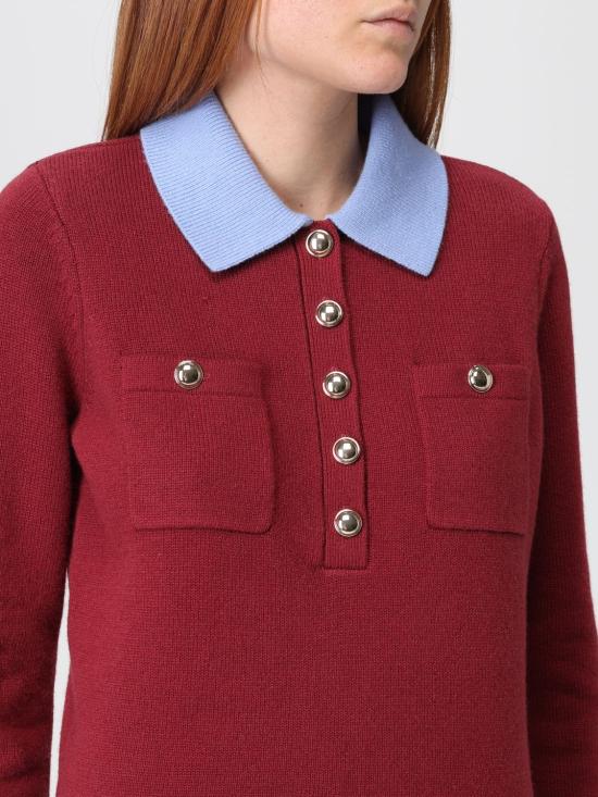 25FW 셀프 포트레이트 폴로 티셔츠 AW25021TABU BURGUNDY Red - SELF PORTRAIT