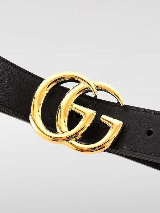 25FW 구찌 GG 마몽 씬 벨트 4145160YA0G 1000 Black - GUCCI