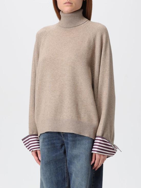 25FW 브루넬로 쿠치넬리 터틀넥 M12709803 C077 Beige - BRUNELLO CUCINELLI