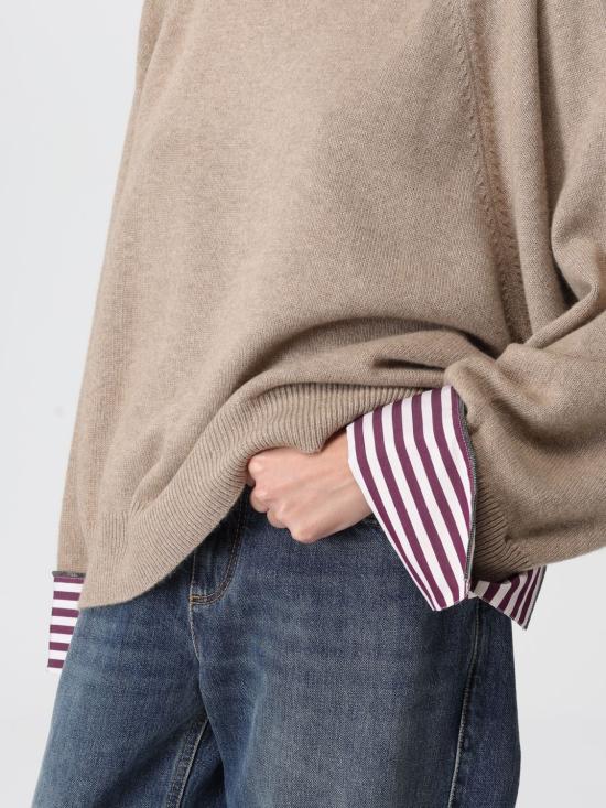 25FW 브루넬로 쿠치넬리 터틀넥 M12709803 C077 Beige - BRUNELLO CUCINELLI