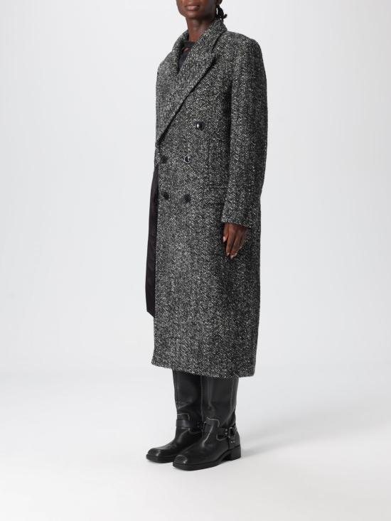 25FW 이자벨마랑 헤링본 더블 브레스티드 코트 MA0468FAC4D01I BKEC Grey - ISABEL MARANT