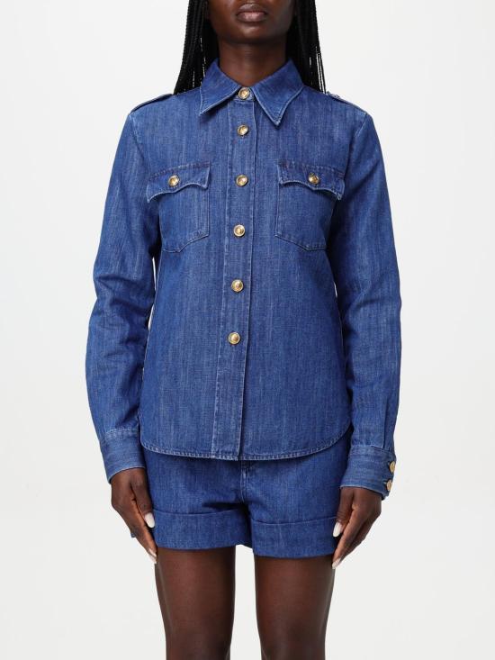 25FW 발렌티노 가라바니 블라우스 6B3DB02X94C 558 Blue