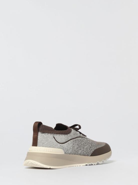 25FW 브루넬로 쿠치넬리 히트 본디드 디테일 테크노 코튼 니트 러너 스니커즈 히트 본디드 디테일 테크노 코튼 니트 러너  MZUEHRO342 CIZ16 Dark - BRUNELLO CUCINELLI