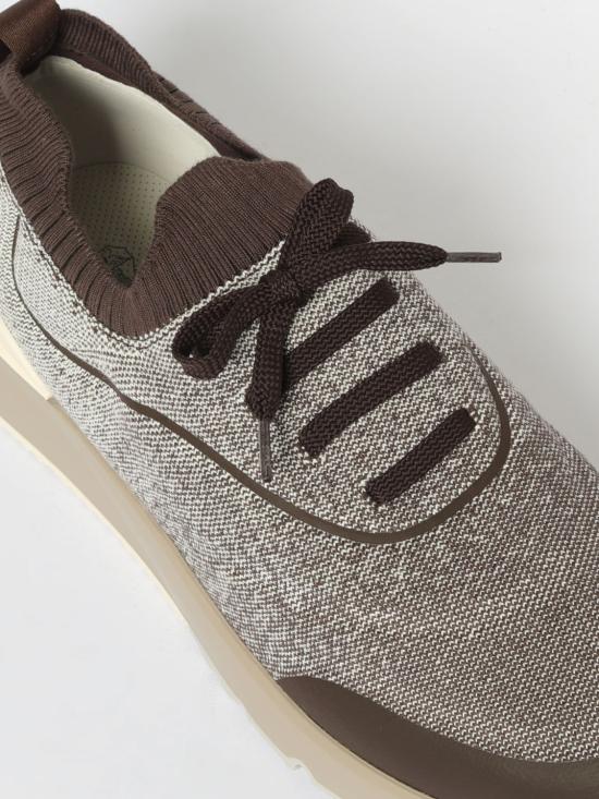 25FW 브루넬로 쿠치넬리 히트 본디드 디테일 테크노 코튼 니트 러너 스니커즈 히트 본디드 디테일 테크노 코튼 니트 러너  MZUEHRO342 CIZ16 Dark - BRUNELLO CUCINELLI