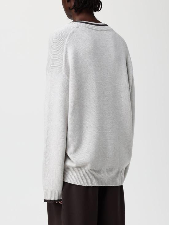 25FW 브루넬로 쿠치넬리 V넥 스웨터 M12527202 CEN69 Ivory - BRUNELLO CUCINELLI