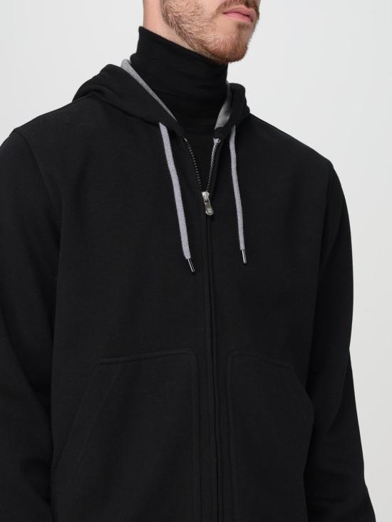 26SS 브루넬로 쿠치넬리 더블 페이스 스웨트 집업 후디 MM8319069G C101 Black - BRUNELLO CUCINELLI