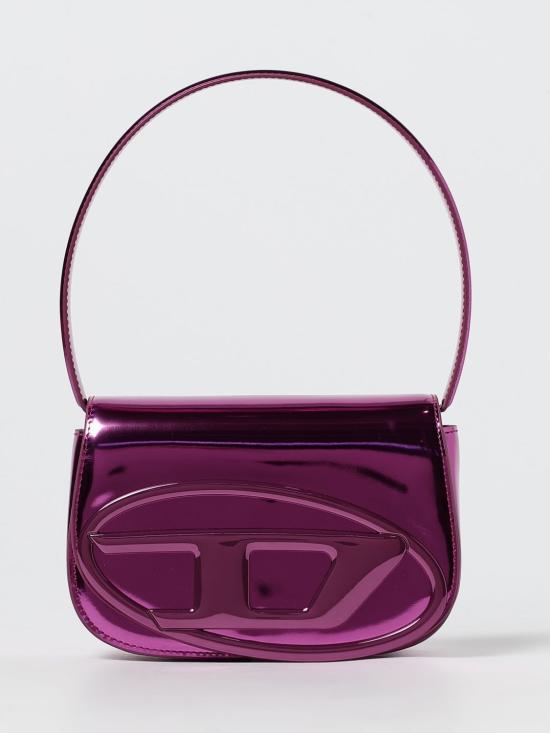 25FW 디젤 1DR 숄더백 인 미러드 레더 X08396PS202 T5007 Fuchsia
