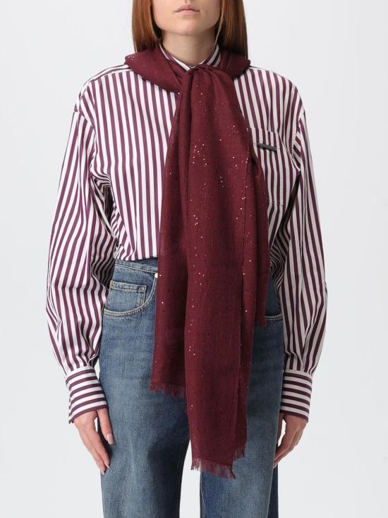 25FW 브루넬로 쿠치넬리 머플러/스카프 MSCDVSW03 C9663 Burgundy - BRUNELLO CUCINELLI