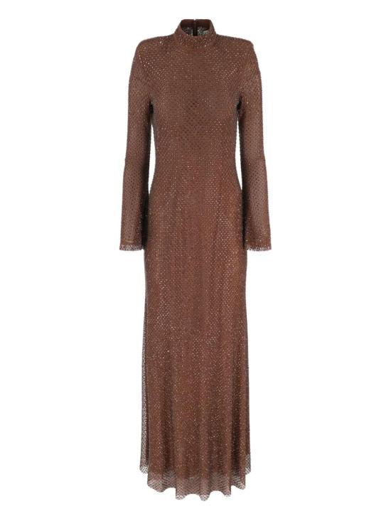 25FW 셀프 포트레이트 미디 원피스 AW25127XBRBROWN