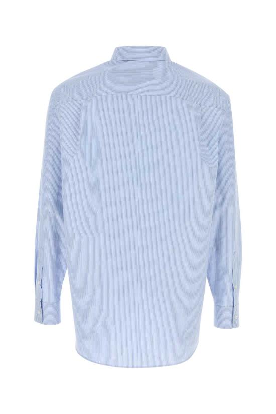 25FW 구찌 플로럴 스트라이프 코튼 트윌 셔츠 824032Z7AQZ4061 CLEAR BLUE - GUCCI