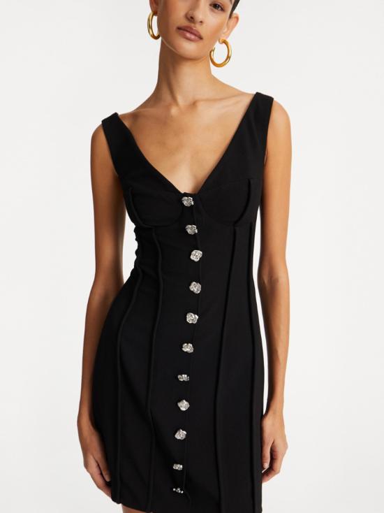 25FW 로테이트 바이 크리스텐슨 미디 원피스 114515100 BLACK - ROTATE BY BIRGERCHRISTENSEN